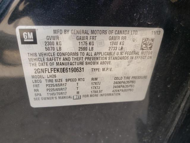 Photo 10 from auction – 2014 CHEVROLET EQUINOX LT with VIN 2GNFLFEK0E6190631