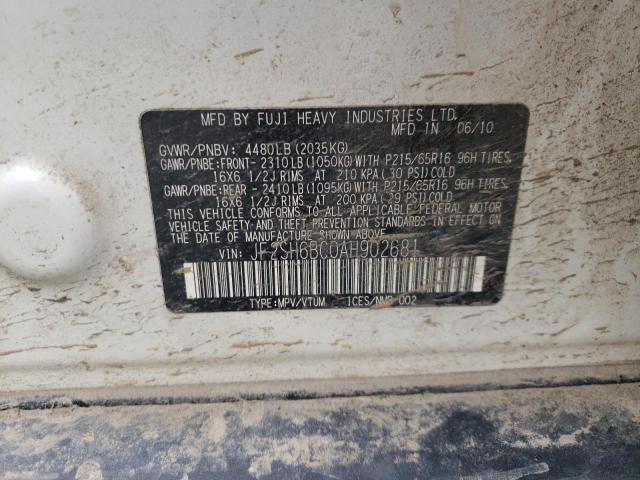 Photo 10 from auction – 2010 SUBARU FORESTER X with VIN JF2SH6BC0AH902681