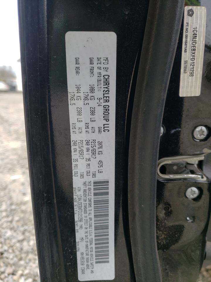 Photo 10 from auction – 2015 JEEP COMPASS LA with VIN 1C4NJDEBXFD121298