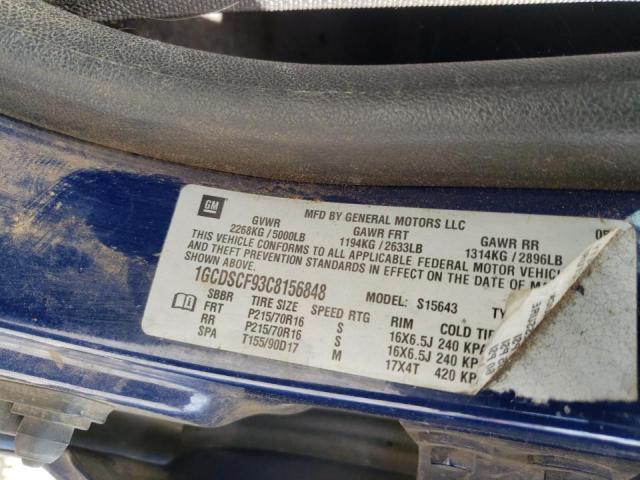 Photo 10 from auction – 2012 CHEVROLET COLORADO L with VIN 1GCDSCF93C8156848