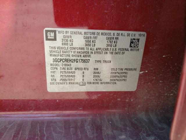 Photo 10 from auction – 2015 CHEVROLET SILVERADO with VIN 3GCPCREH2FG175637