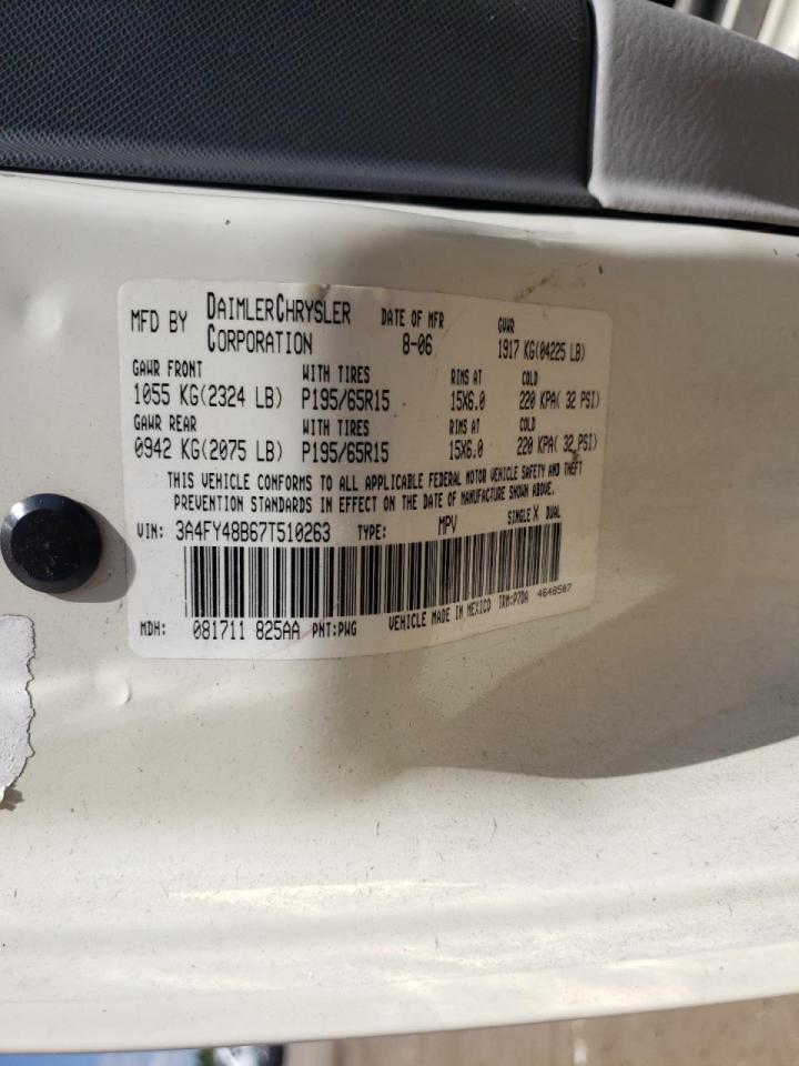 Photo 10 from auction – 2007 CHRYSLER PT CRUISER with VIN 3A4FY48B67T510263