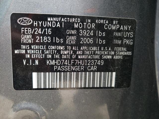 Photo 10 from auction – 2017 HYUNDAI ELANTRA SE with VIN KMHD74LF7HU123749