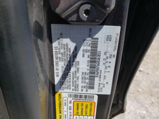 Photo 10 from auction – 2016 FORD FUSION SE with VIN 3FA6P0H76GR365855