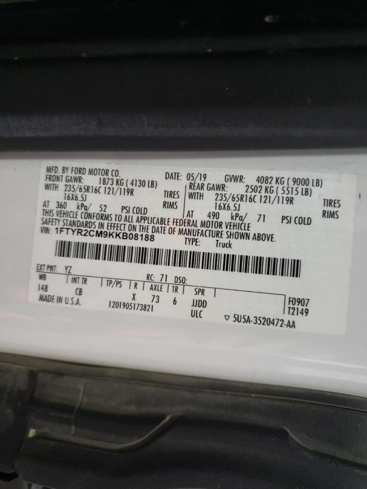 Photo 10 from auction – 2019 FORD TRANSIT T- with VIN 1FTYR2CM9KKB08188