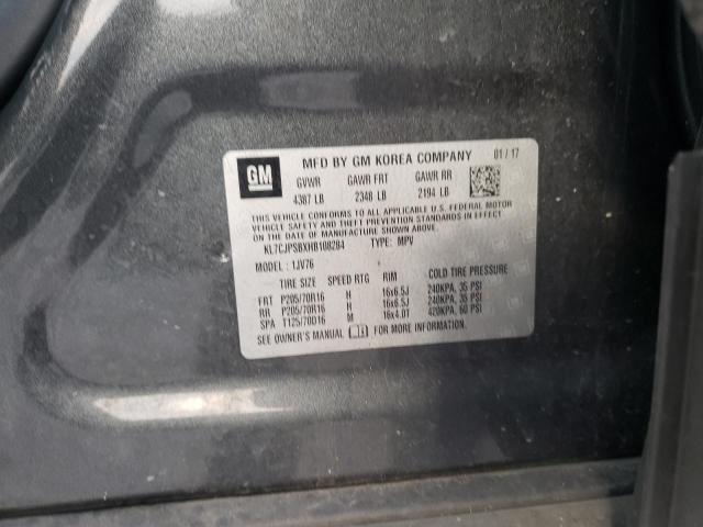 Photo 10 from auction – 2017 CHEVROLET TRAX 1LT with VIN KL7CJPSBXHB108284