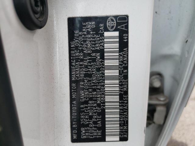 Photo 10 from auction – 2007 TOYOTA COROLLA CE with VIN 2T1BR30E97C730257