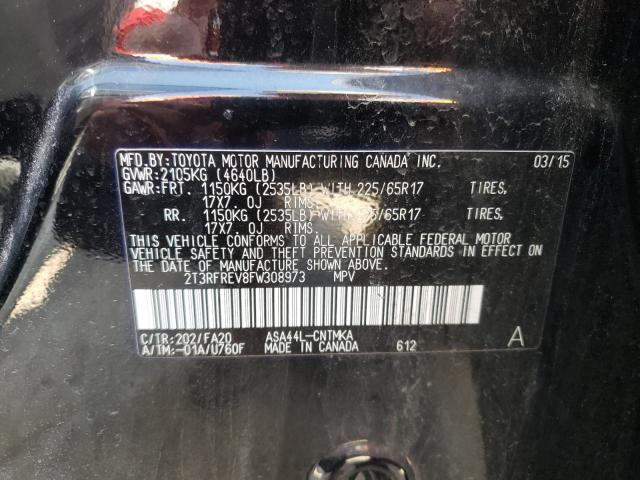Photo 10 from auction – 2015 TOYOTA RAV4 XLE with VIN 2T3RFREV8FW308973