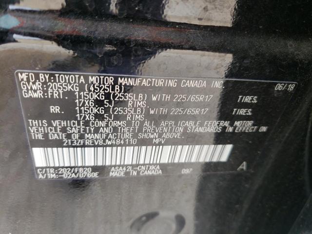 Photo 10 from auction – 2018 TOYOTA RAV4 LE with VIN 2T3ZFREV8JW484110