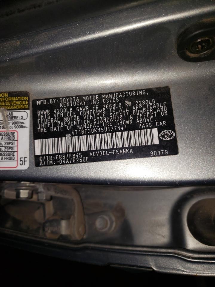 Photo 10 from auction – 2005 TOYOTA CAMRY LE with VIN 4T1BE30K15U577144