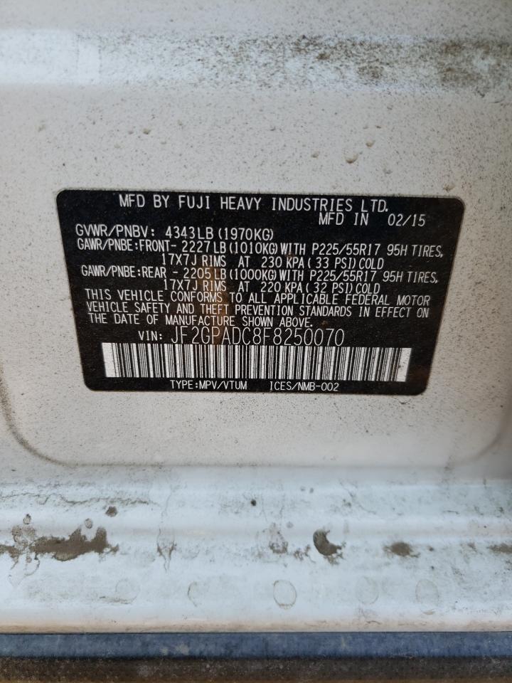 Photo 10 from auction – 2015 SUBARU XV CROSSTR with VIN JF2GPADC8F8250070