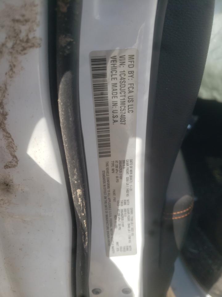 Photo 10 from auction – 2021 DODGE DURANGO R/ with VIN 1C4SDJCT1MC574037