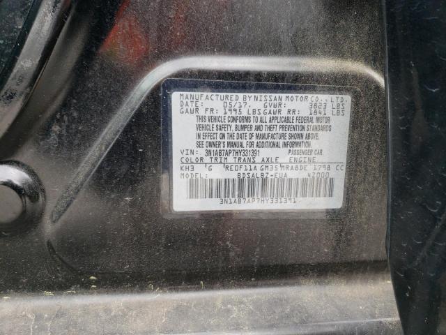 Photo 10 from auction – 2017 NISSAN SENTRA S with VIN 3N1AB7AP7HY331391