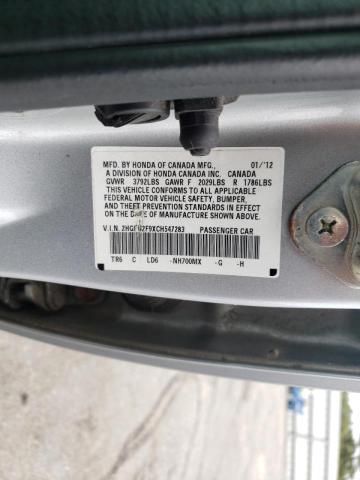 Photo 10 from auction – 2012 HONDA CIVIC EXL with VIN 2HGFB2F9XCH547283