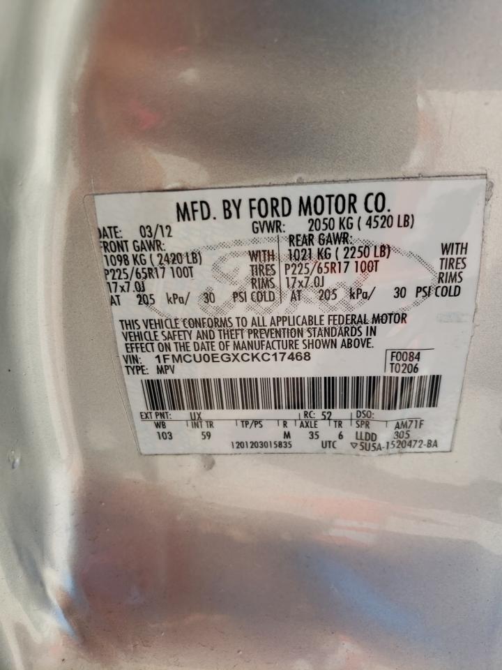 Photo 10 from auction – 2012 FORD ESCAPE LIM with VIN 1FMCU0EGXCKC17468