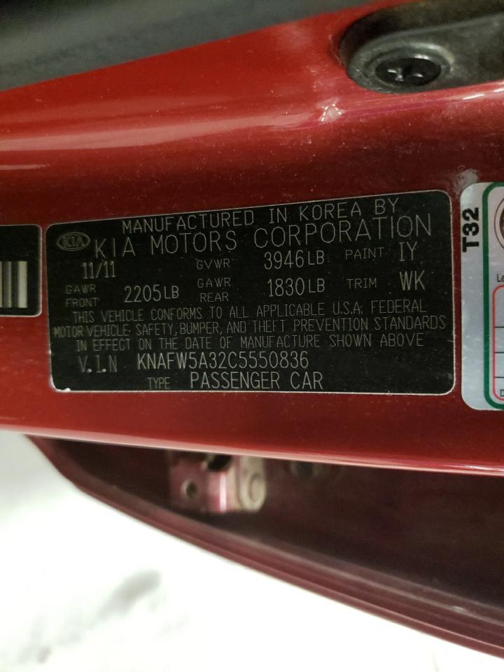 Photo 10 from auction – 2012 KIA FORTE SX with VIN KNAFW5A32C5550836