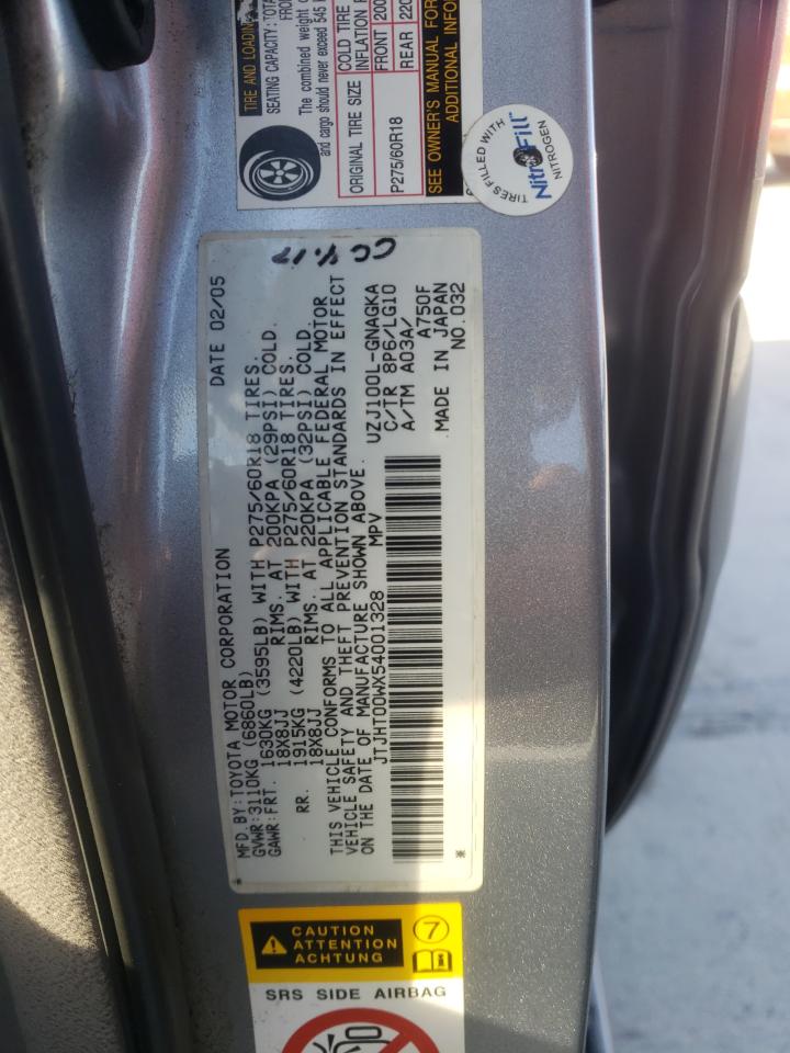 Photo 10 from auction – 2005 LEXUS LX 470 with VIN JTJHT00WX54001328
