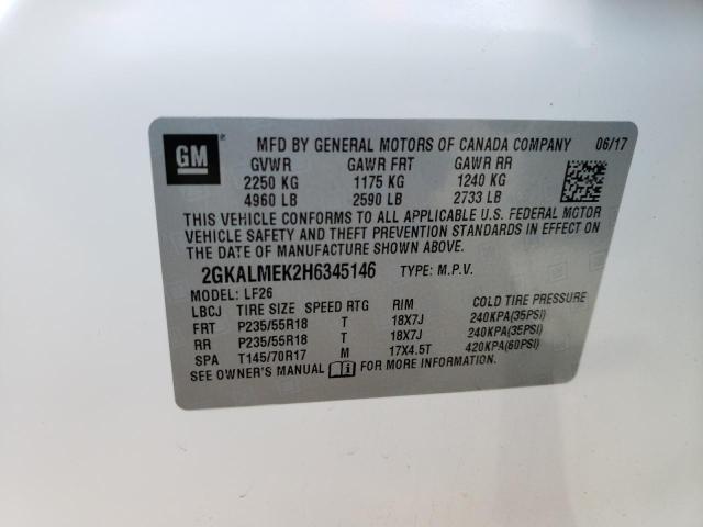 Photo 10 from auction – 2017 GMC TERRAIN SL with VIN 2GKALMEK2H6345146