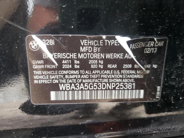 Photo 10 from auction – 2013 BMW 328I with VIN WBA3A5G53DNP25381