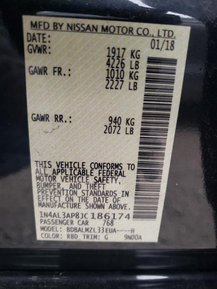 Photo 10 from auction – 2018 NISSAN ALTIMA 2.5 with VIN 1N4AL3AP8JC186174