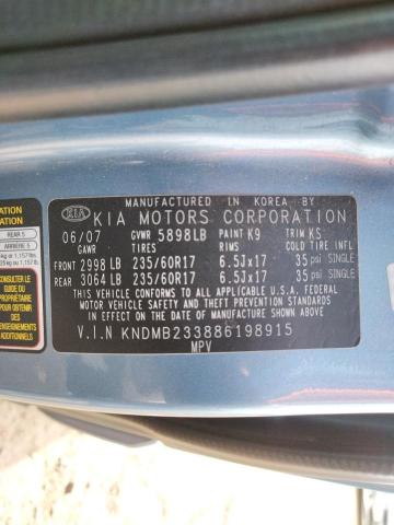 Photo 10 from auction – 2008 KIA SEDONA EX with VIN KNDMB233886198915