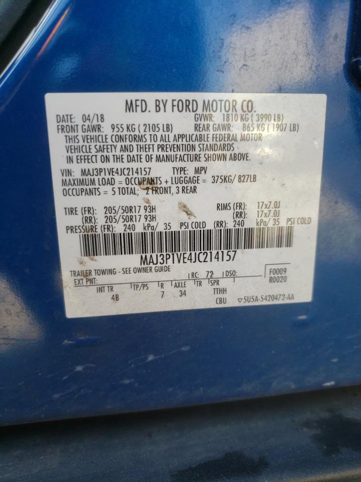 Photo 10 from auction – 2018 FORD ECOSPORT T with VIN MAJ3P1VE4JC214157