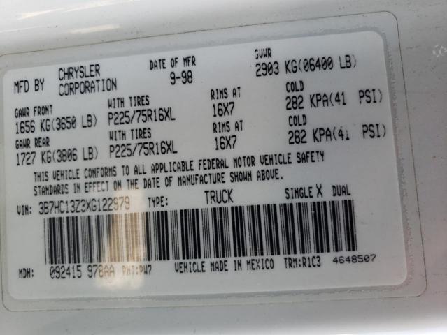 Photo 10 from auction – 1999 DODGE RAM 1500 with VIN 3B7HC13Z3XG122979