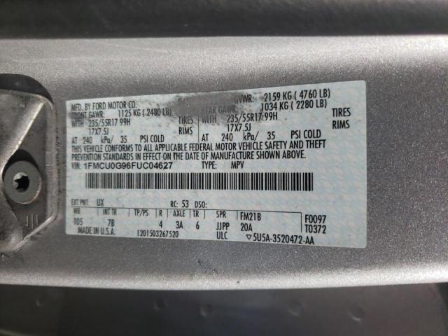 Photo 10 from auction – 2015 FORD ESCAPE SE with VIN 1FMCU0G96FUC04627