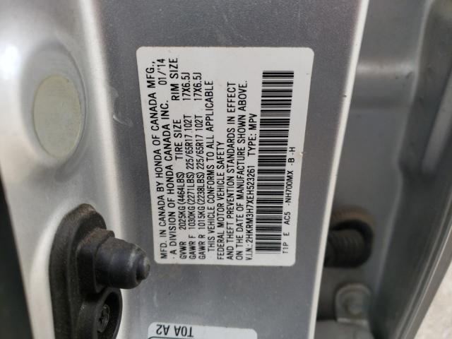 Photo 10 from auction – 2014 HONDA CR-V EXL with VIN 2HKRM3H7XEH523261