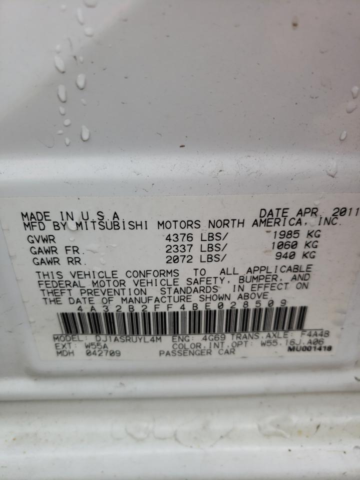 Photo 10 from auction – 2011 MITSUBISHI GALANT FE with VIN 4A32B2FF4BE028509