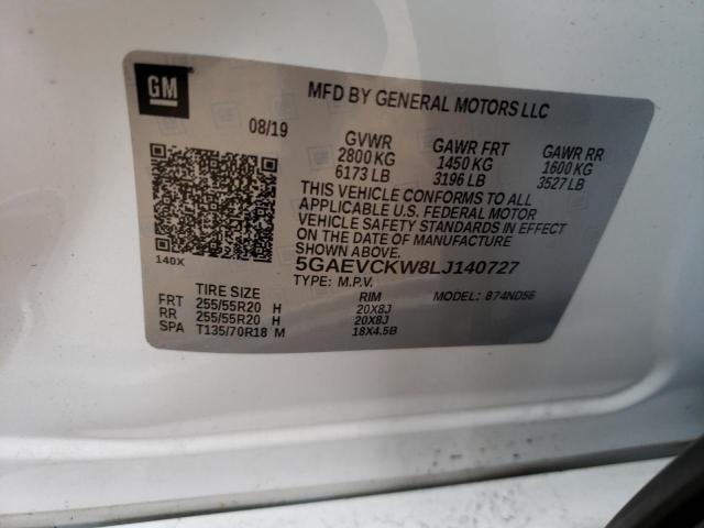 Photo 10 from auction – 2020 BUICK ENCLAVE AV with VIN 5GAEVCKW8LJ140727