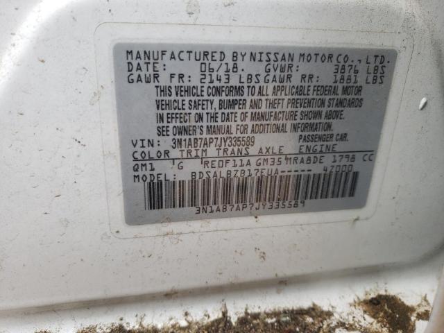 Photo 10 from auction – 2018 NISSAN SENTRA S with VIN 3N1AB7AP7JY335589