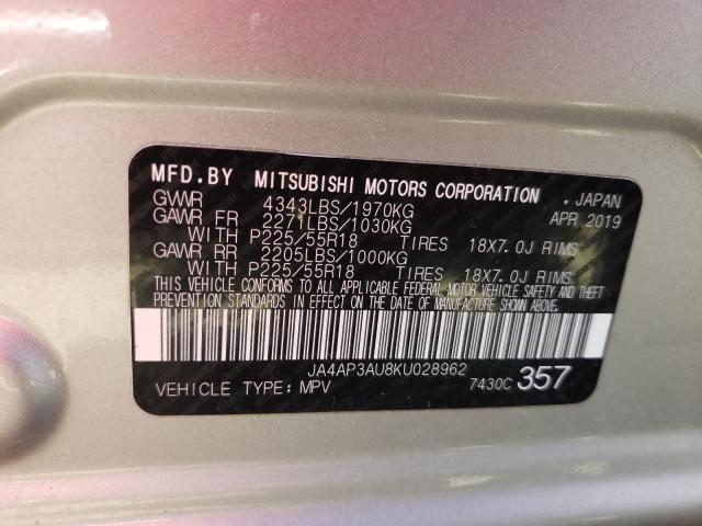Photo 10 from auction – 2019 MITSUBISHI OUTLANDER with VIN JA4AP3AU8KU028962