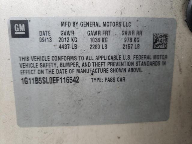 Photo 10 from auction – 2014 CHEVROLET MALIBU LS with VIN 1G11B5SL0EF116542