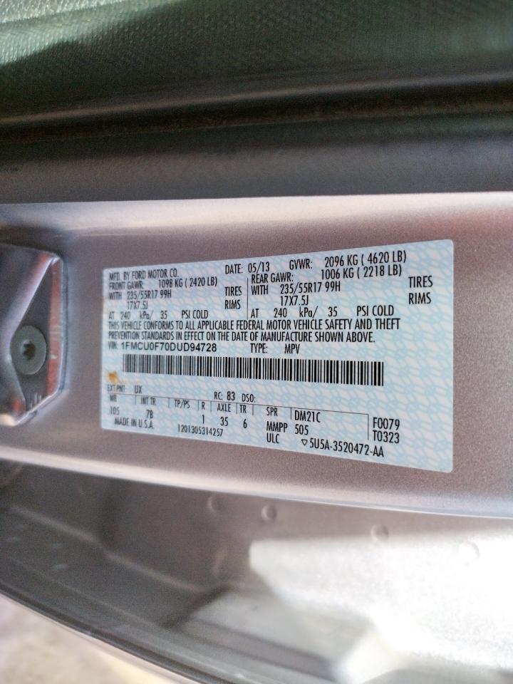 Photo 10 from auction – 2013 FORD ESCAPE with VIN 1FMCU0F70DUD94728