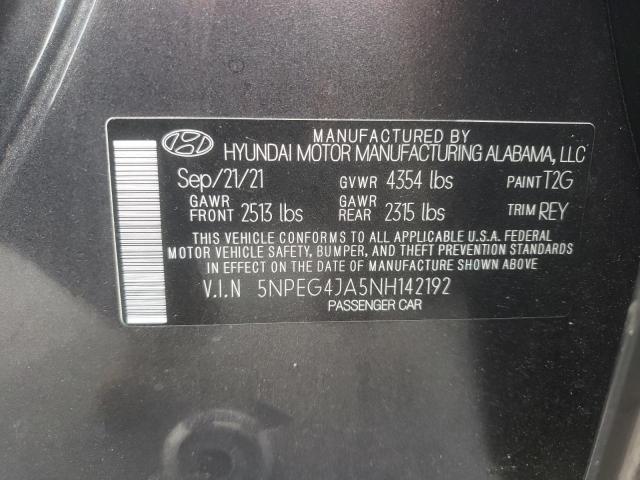 Photo 10 from auction – 2022 HYUNDAI SONATA SE with VIN 5NPEG4JA5NH142192