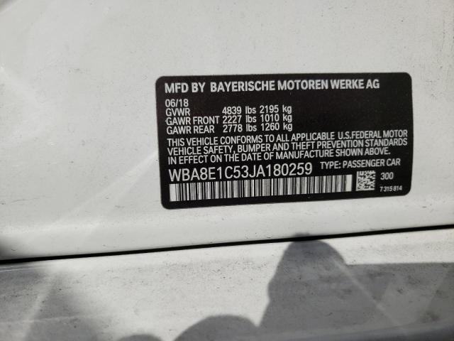 Photo 10 from auction – 2018 BMW 330E with VIN WBA8E1C53JA180259