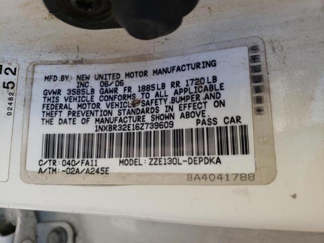 Photo 10 from auction – 2006 TOYOTA COROLLA with VIN 1NXBR32E16Z739609