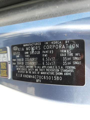 Photo 10 from auction – 2012 KIA SEDONA with VIN KNDMH4C70C6501580