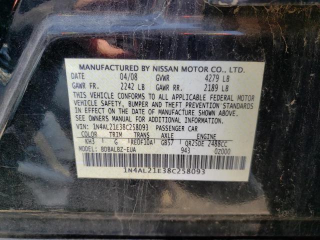 Photo 10 from auction – 2008 NISSAN ALTIMA 2.5 with VIN 1N4AL21E38C258093