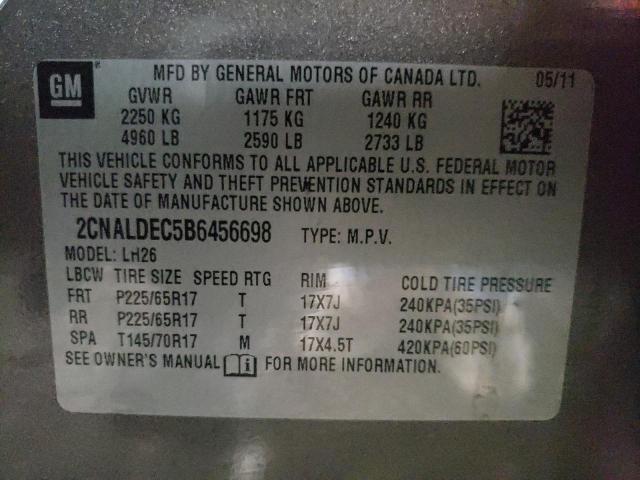 Photo 10 from auction – 2011 CHEVROLET EQUINOX LT with VIN 2CNALDEC5B6456698