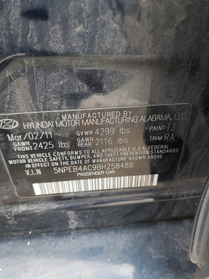 Photo 10 from auction – 2011 HYUNDAI SONATA GLS with VIN 5NPEB4AC9BH258488