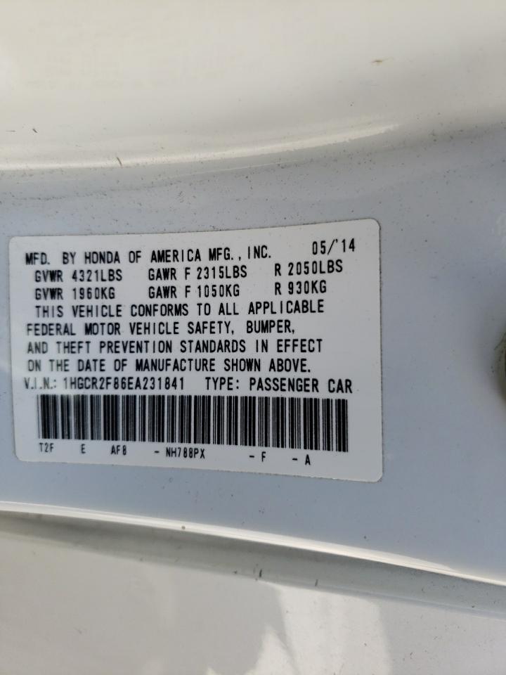 Photo 10 from auction – 2014 HONDA ACCORD EXL with VIN 1HGCR2F86EA231841