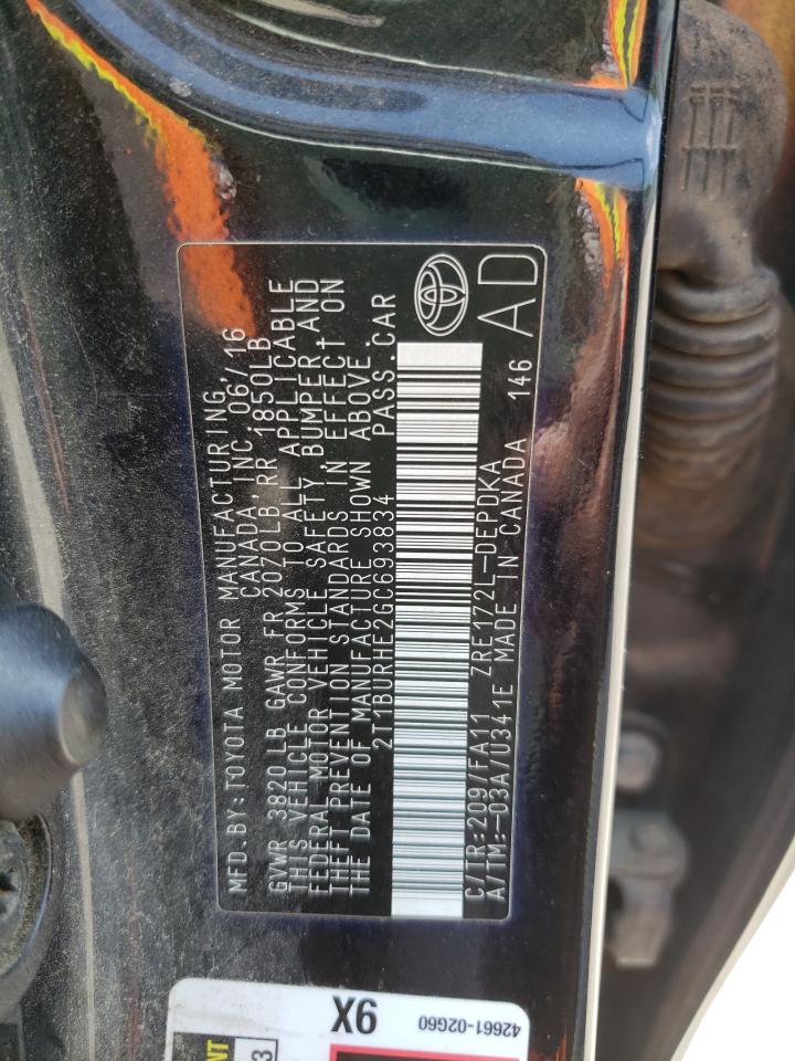 Photo 10 from auction – 2016 TOYOTA COROLLA L with VIN 2T1BURHE2GC693834
