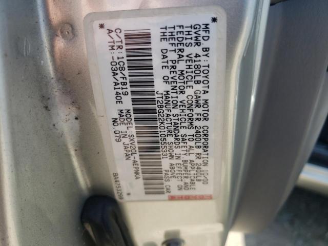 Photo 10 from auction – 2001 TOYOTA CAMRY CE with VIN JT2BG22K010555331
