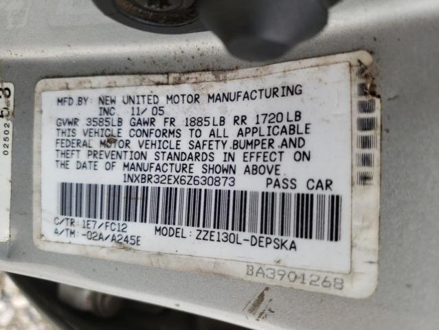 Photo 10 from auction – 2006 TOYOTA COROLLA CE with VIN 1NXBR32EX6Z630873