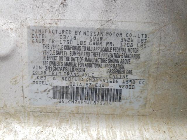 Photo 10 from auction – 2018 NISSAN VERSA S with VIN 3N1CN7AP9JL875314