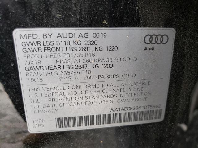 Photo 10 from auction – 2019 AUDI Q3 PREMIUM with VIN WA1AECF38K1075562