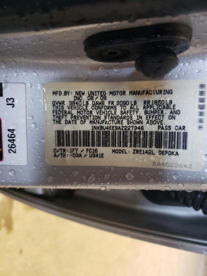 Photo 10 from auction – 2010 TOYOTA COROLLA BA with VIN 1NXBU4EE9AZ227346