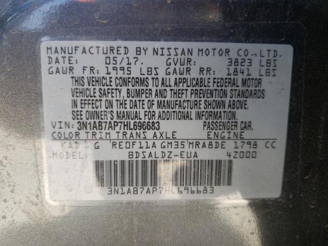 Photo 10 from auction – 2017 NISSAN SENTRA S with VIN 3N1AB7AP7HL696683